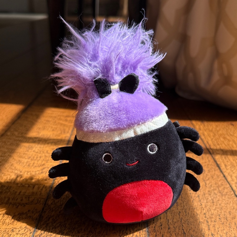 Squishmallows Black and Purple Spider Plush